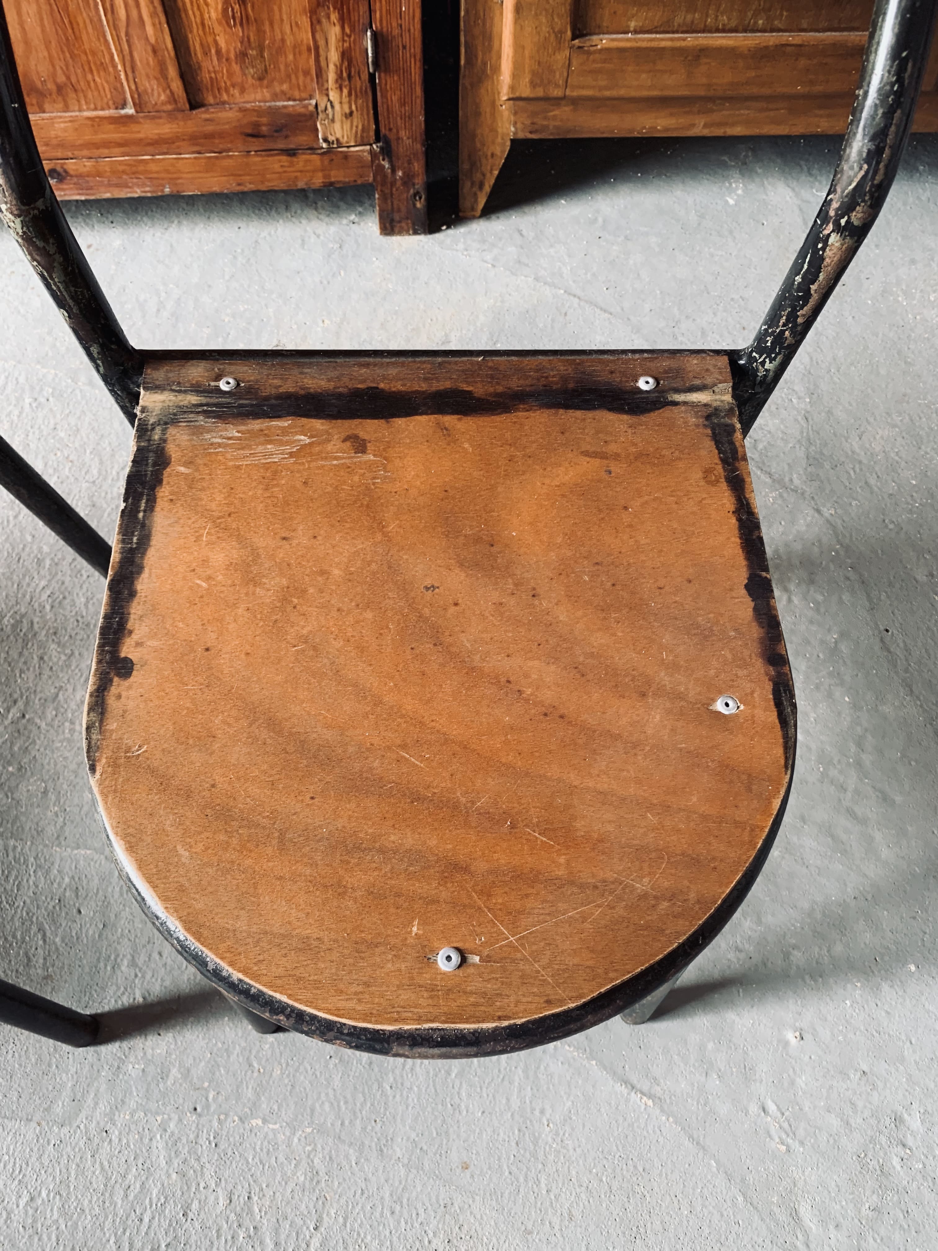 Set of 4 Mobilor chairs - 1950's - metal and wood