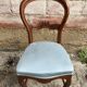 Old chair style louis philippe wood  vintage blue fabric