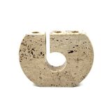 Enzo Mari, brutalist travertine candle holder, Fratelli Mannelli Italy 1970