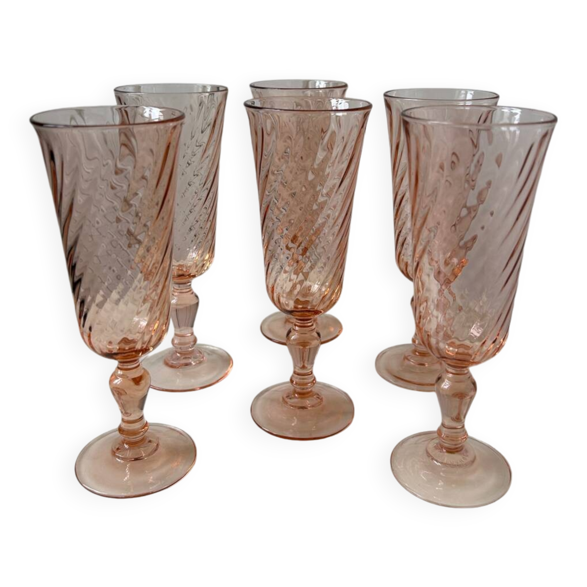 Set of 6 Rosaline champagne flutes