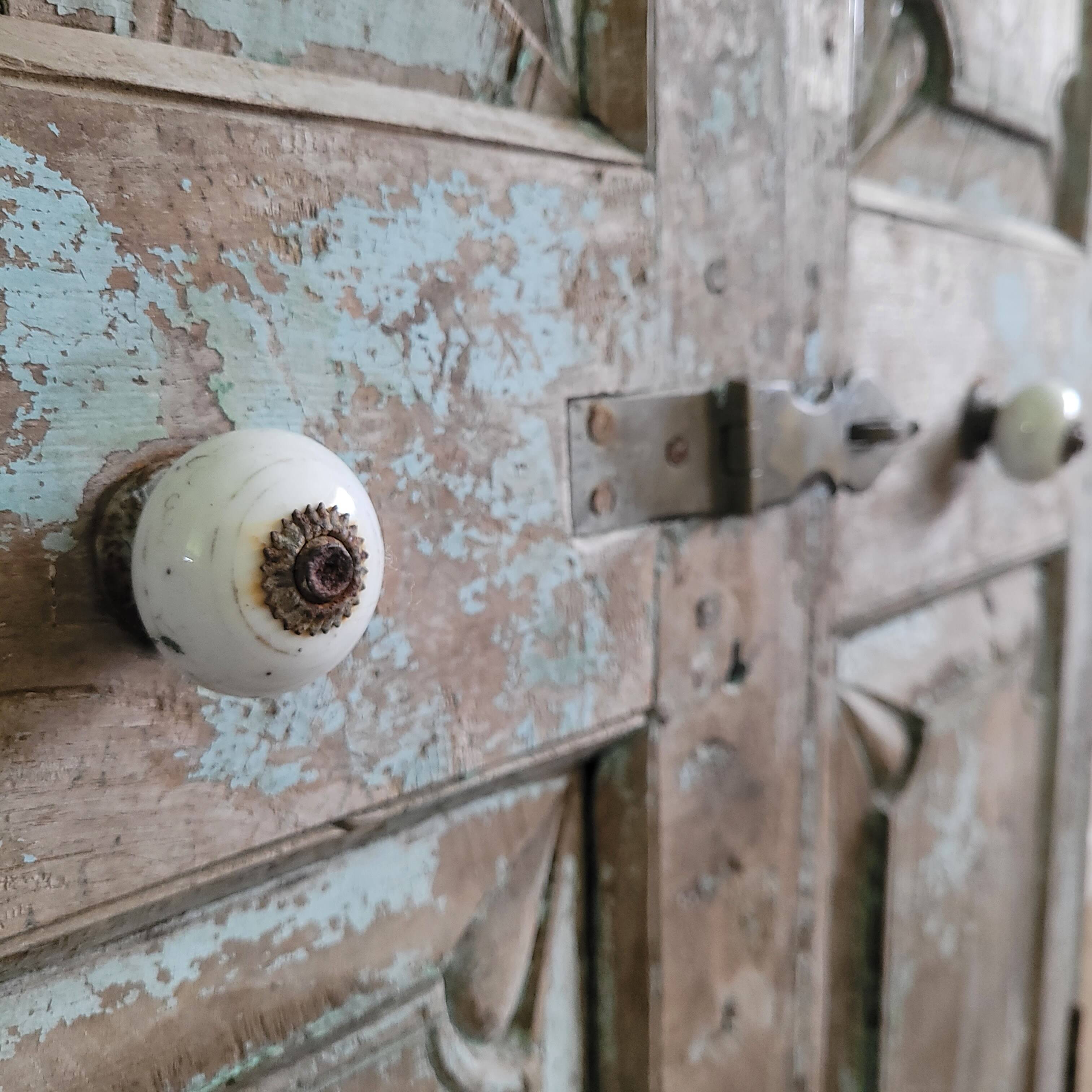 Old patinated wooden door