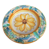 Vintage ashtray pocket tray Caltagirone Sicily - hand-painted ceramic