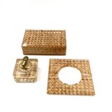 Hollywood regency smoking set, lucite and Vienna stray, Italy 1970