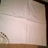 6 serviettes en coton, avec un coin brodé en crochet