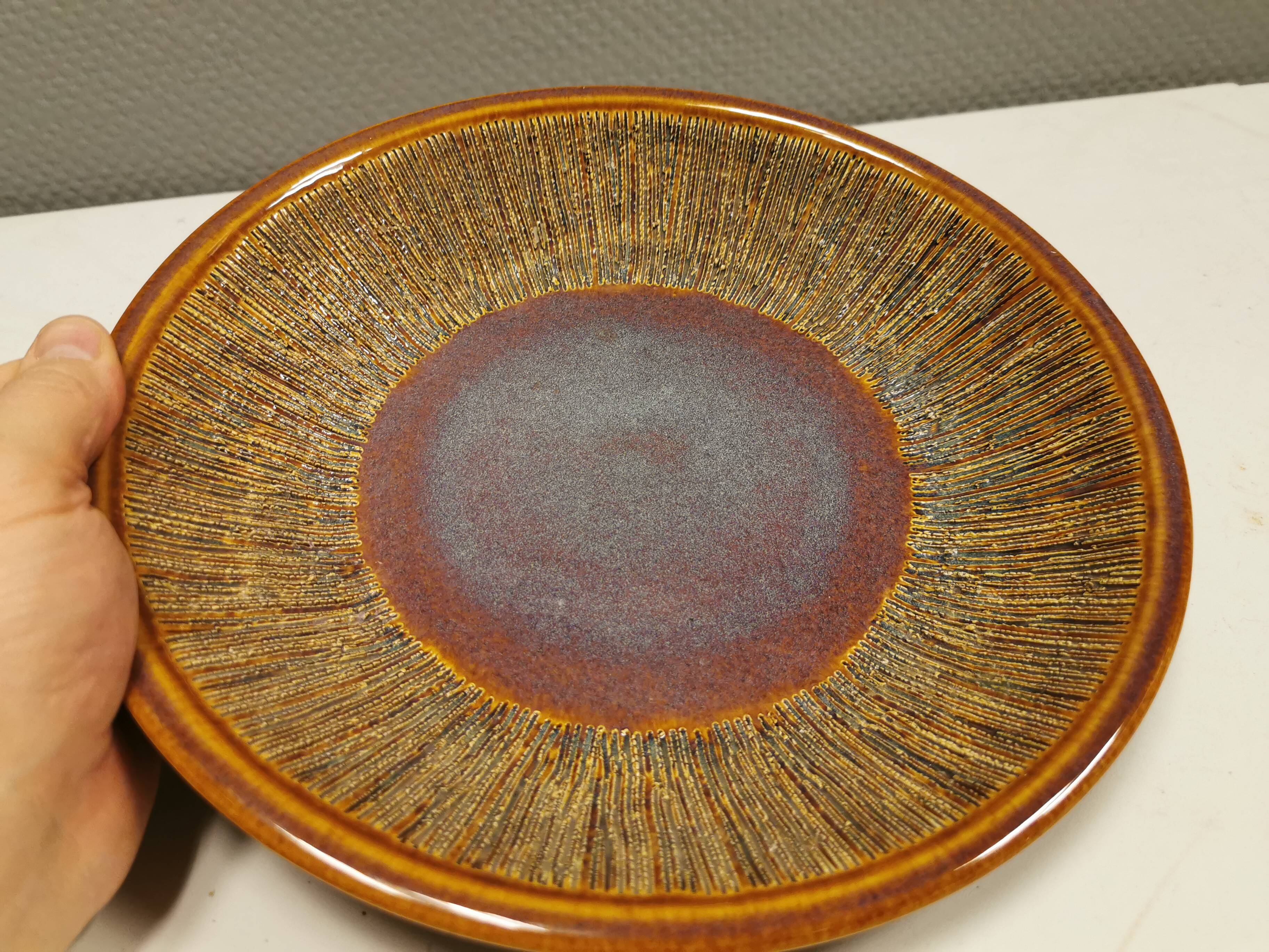 Ceramic dish, from Danish Søholm.  Estimated 1970-1980s