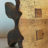 Old footstool in solid wood 19th century