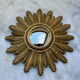Vintage 60s Gold Convex Witch Sunburst Mirror