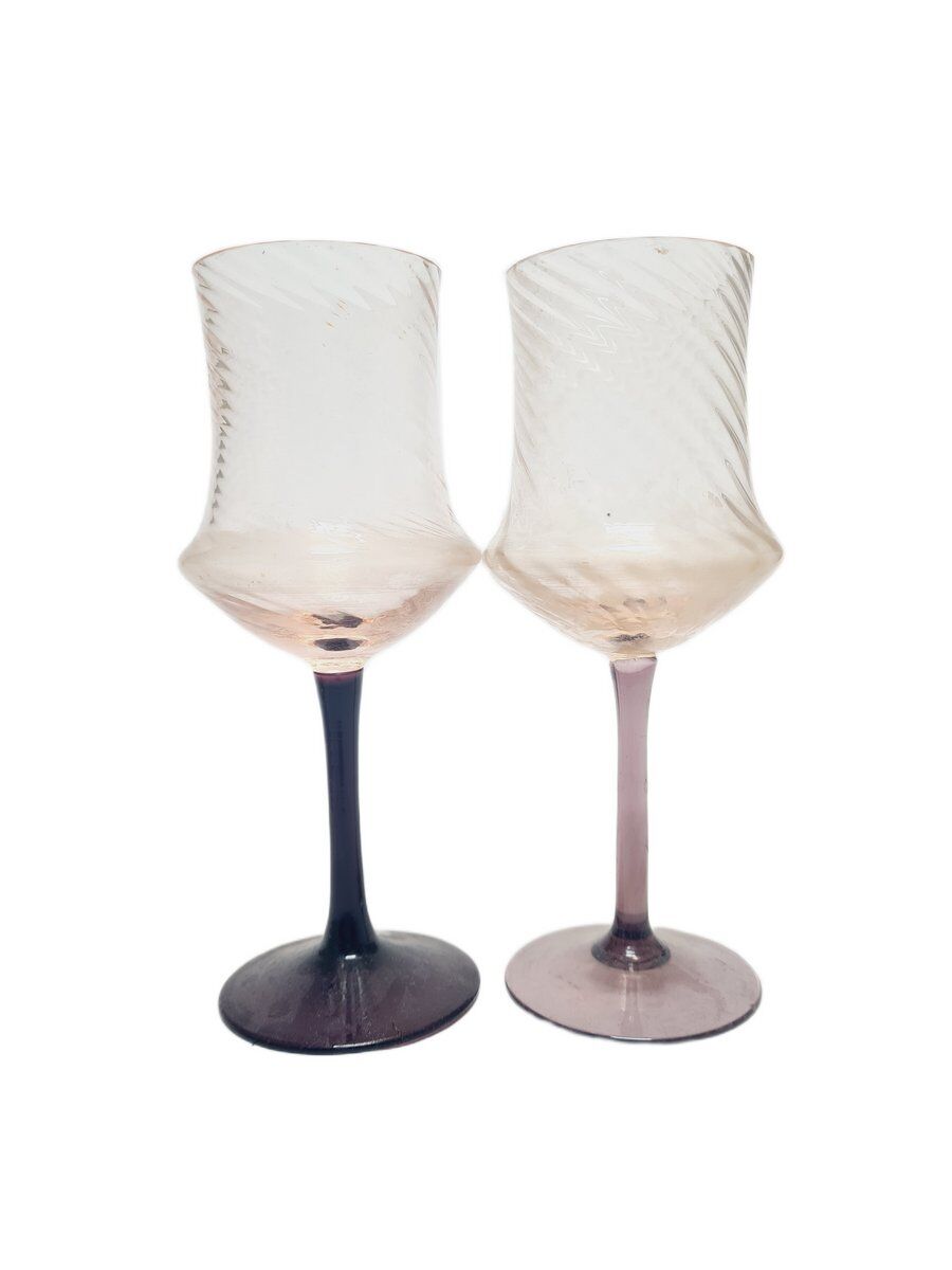 Art Deco wine glasses, Poland, 1930s, set of 2