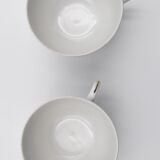 2 cups Christofle Oceana Green Ginkgo porcelain