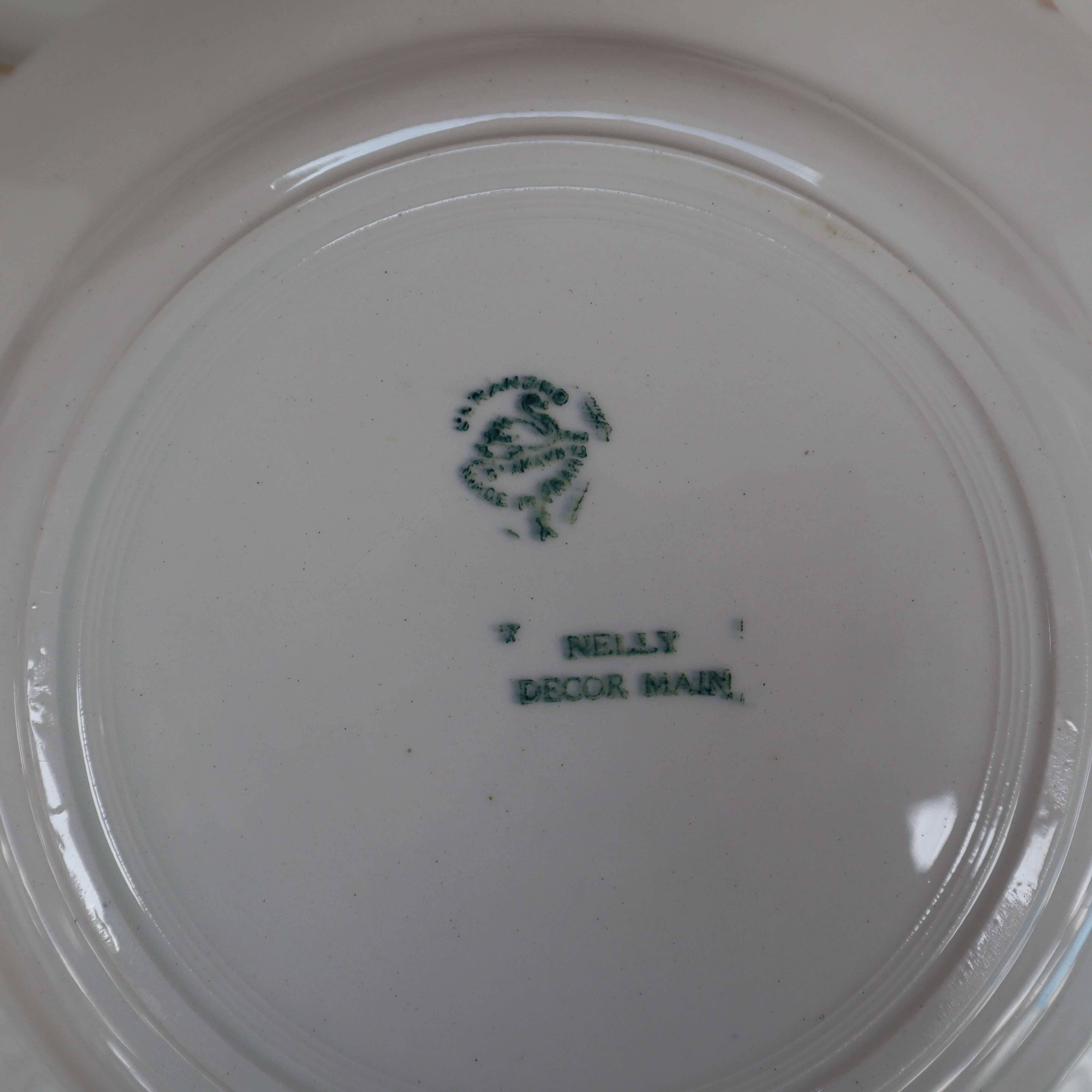 10 old Saint-Amand semi-deep plates, "Nelly" model