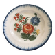 Old plate in auvillar earthenware, floral painting decoration, 19th century