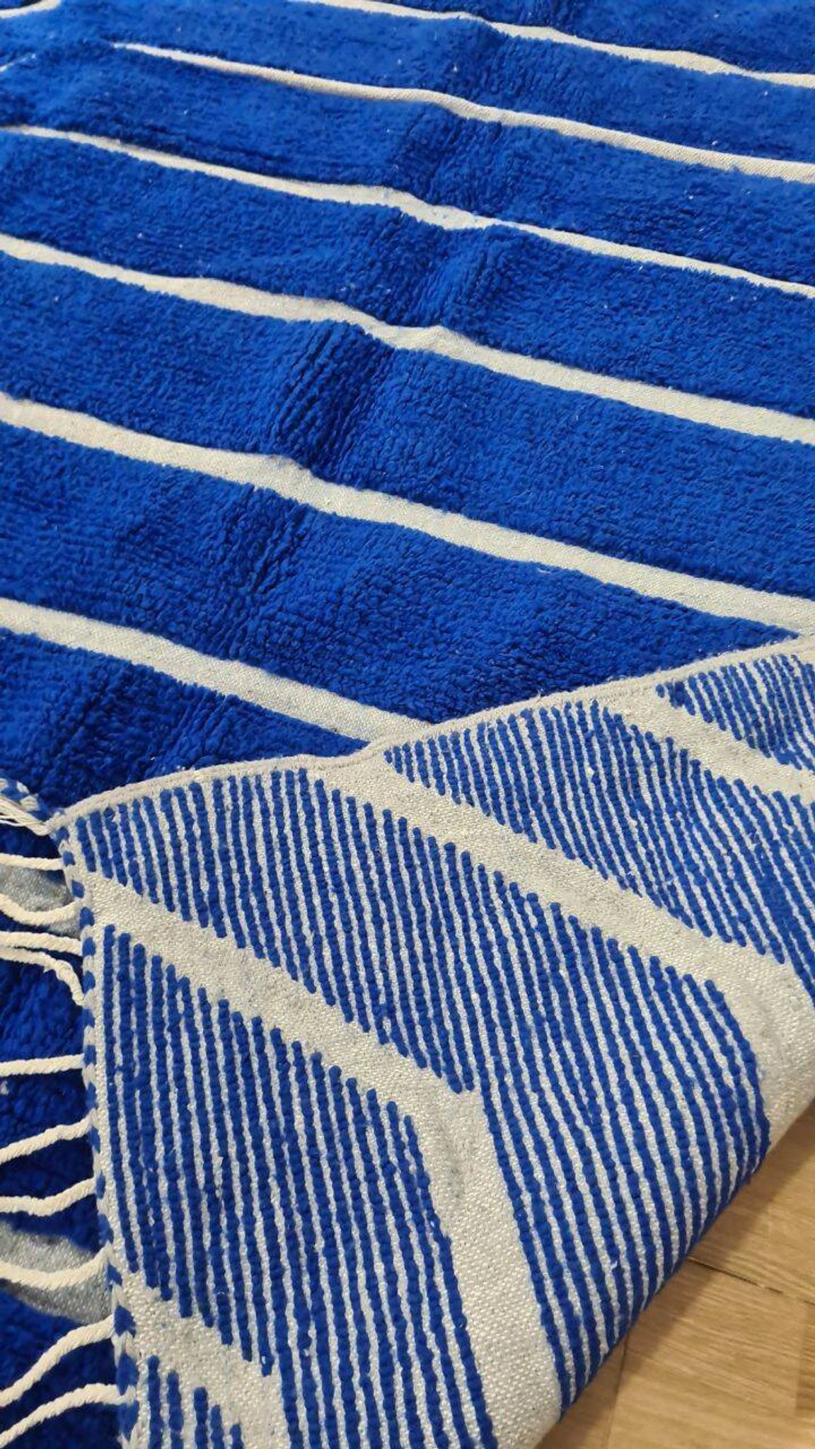Majorelle blue Beni Ouarain rug