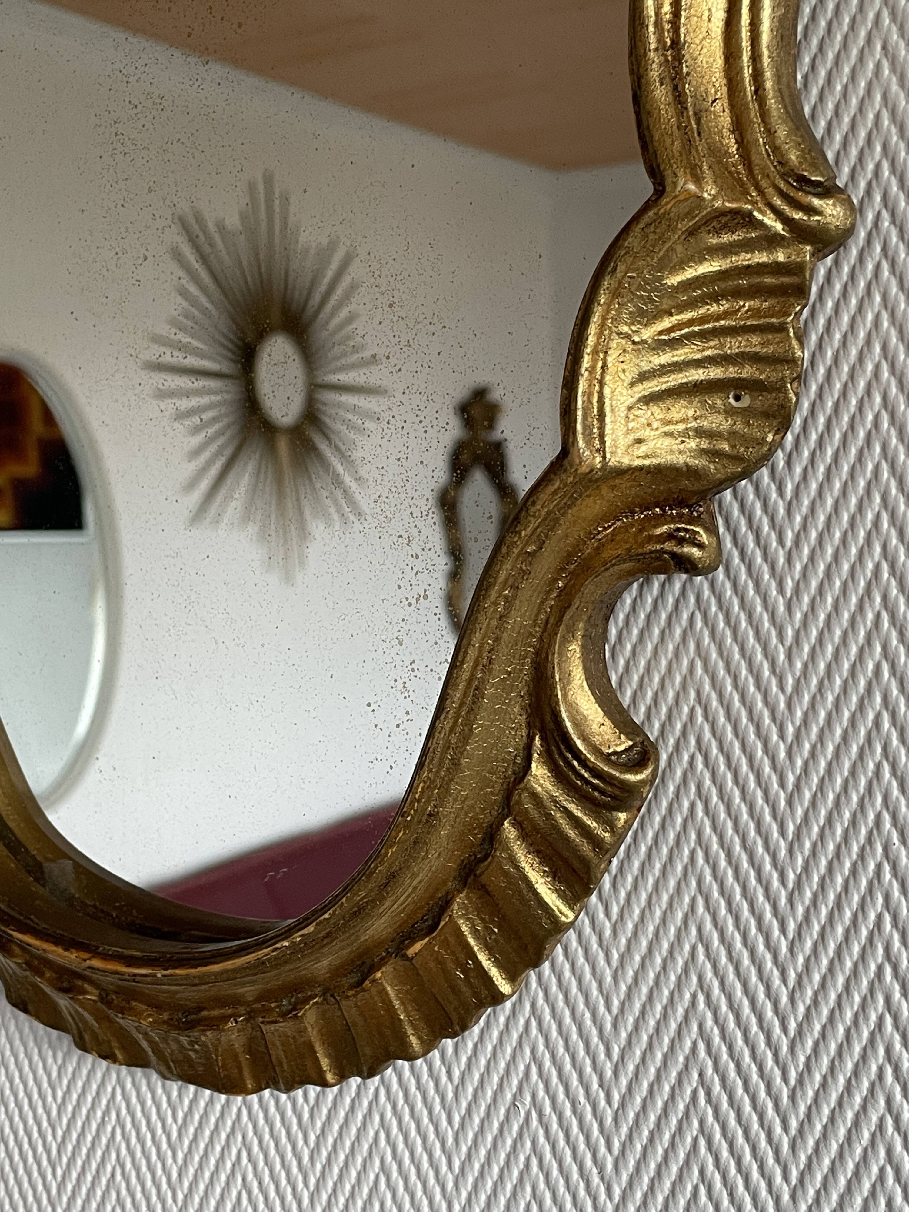 Baroque gilded wood mirror 60x40cm
