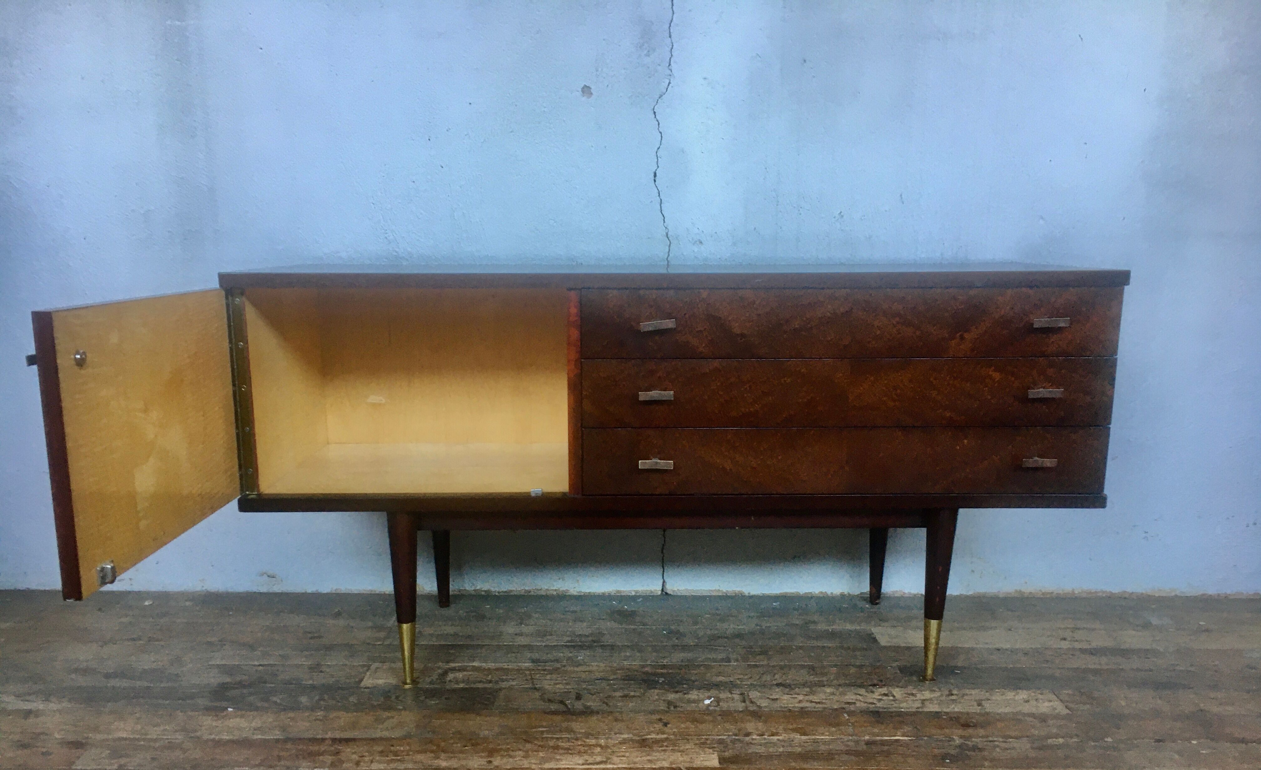 Enfilade style scandinave 1960 vintage teck pieds fuseaux LEGRAND DESIGN