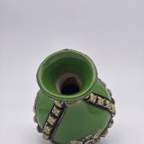 Antique green glazed ceramic vase with relief decoration – Europe