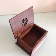 Old patented open-wood cigarette box 30-40 years