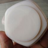 Old pot in pale pink opaline, hexagonal shape