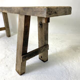Old solid oak brut workbench