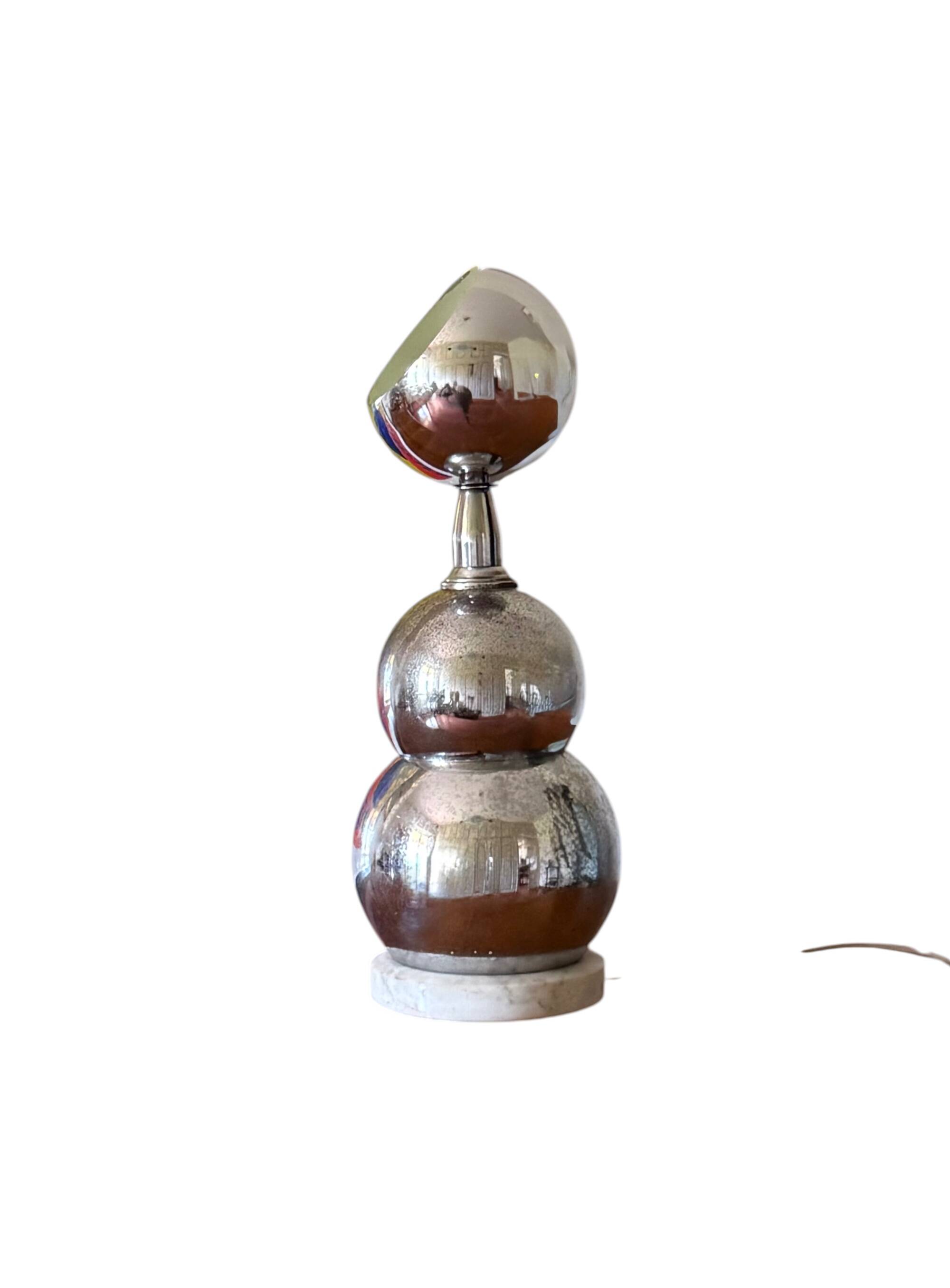 Space age chrome table Lamp, France 1970s