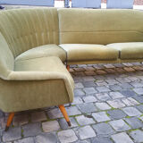 Danish Scandinavian modular corner sofa of years soft 50 green glossy