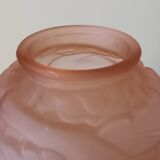 Art Deco pink glass round vase