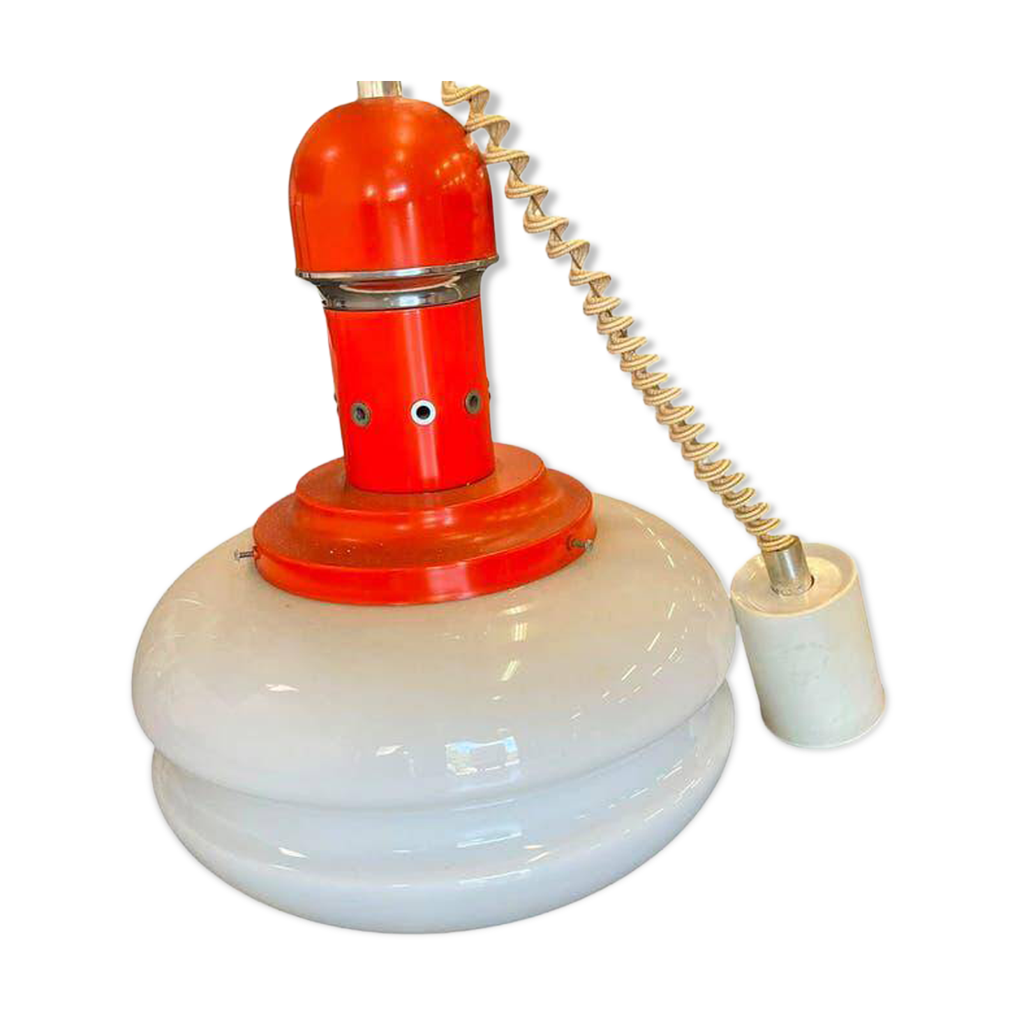 Orange vintage style spatial suspension/lustre.