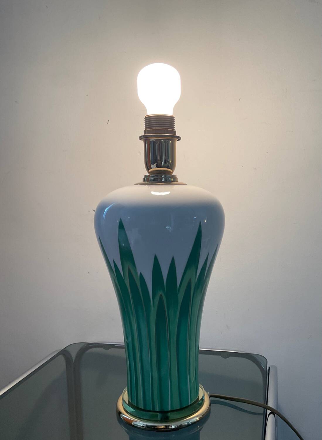 Vintage porcelain and brass lamp bases