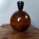 Table lamp foot ball dark solid wood Tournerie du sou, France