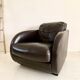 Art Deco style Vintage Brown Leather Lounge chair By Roche Bobois.