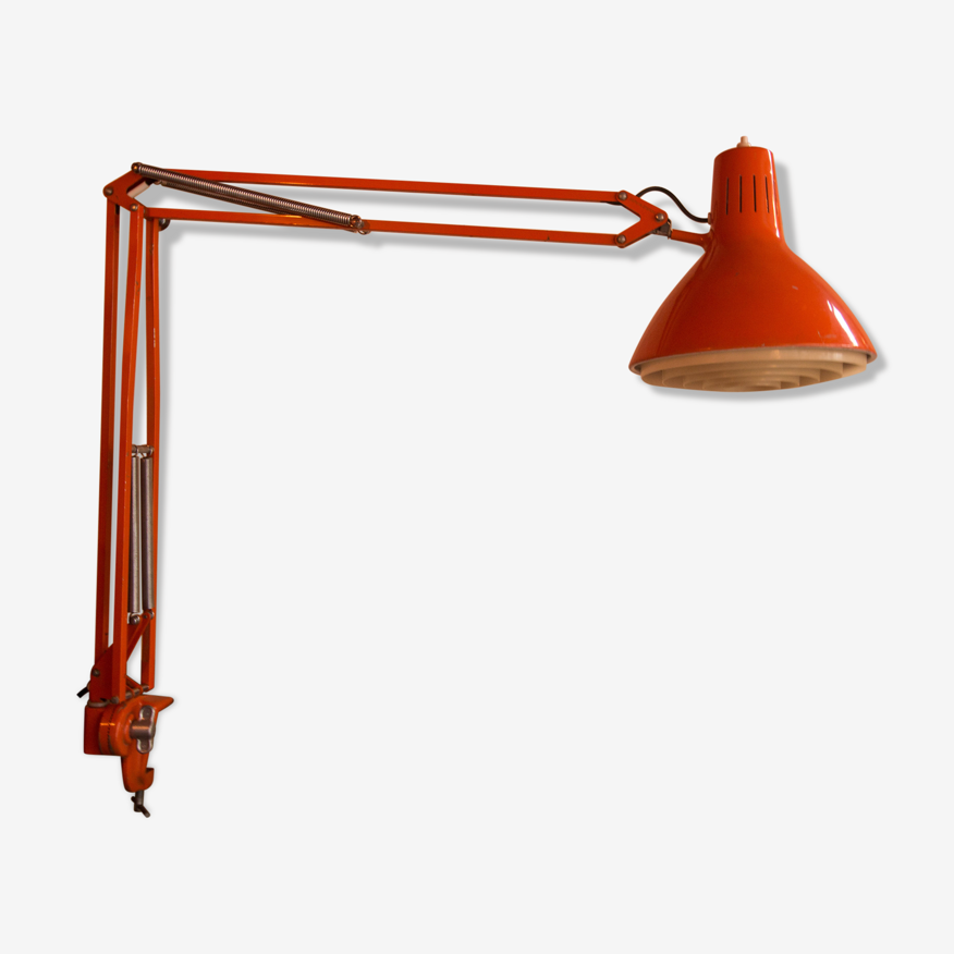 Lampe vintage 1960 d'architecte Luxo L1 orange - 80 cm — Jolie
