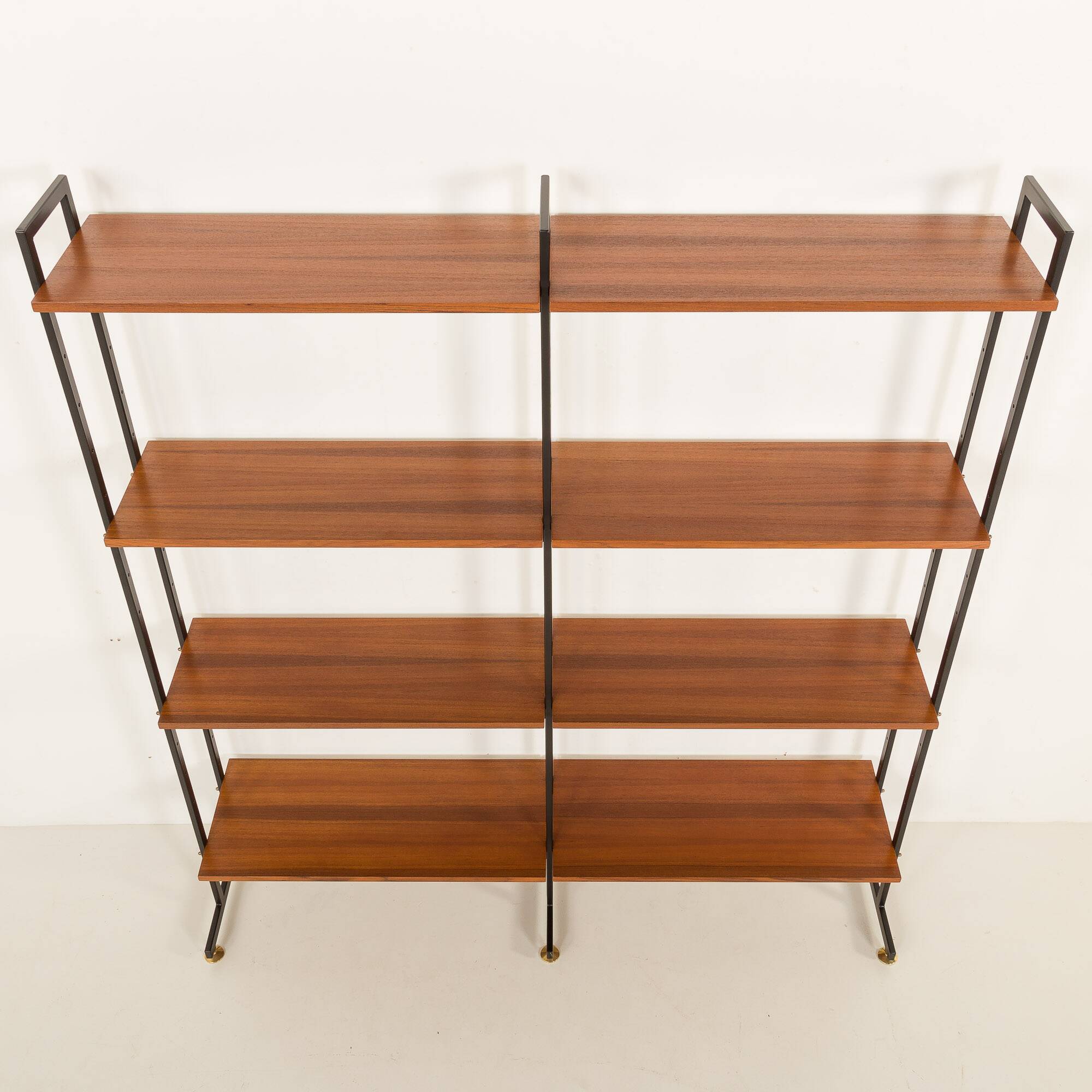 Italian free standing shelving unit or room divider in teak, 1970s