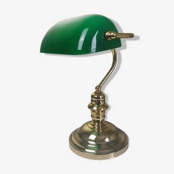 Lamp  in brass and opaline