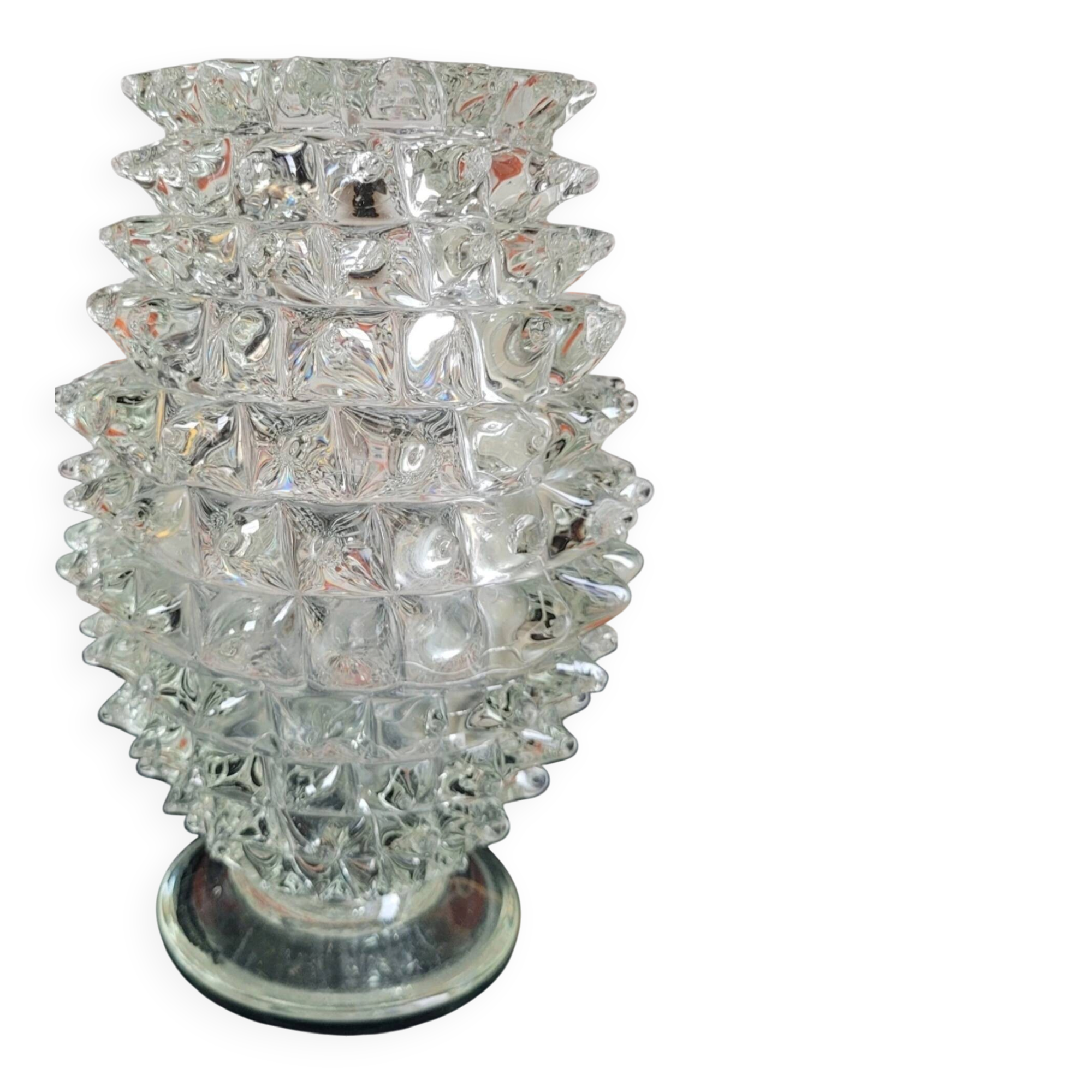 Rostrato vase in clear Murano glass by Barovier & Toso, Italy, 1930s