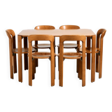 Beech dining set by Bruno Rey for Kusch & Co., Set of 7
