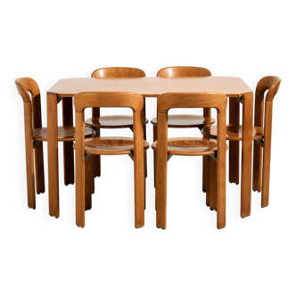 Ensemble en hêtre par Bruno Rey pour Kusch & Co., lot de 7 pièces