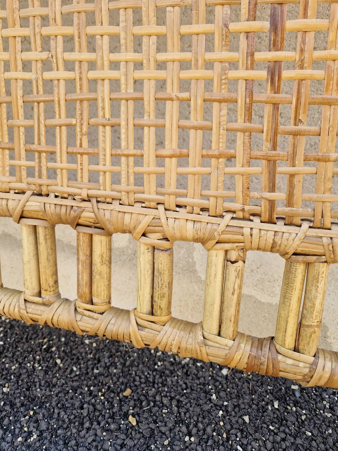 Rattan wicker headboard