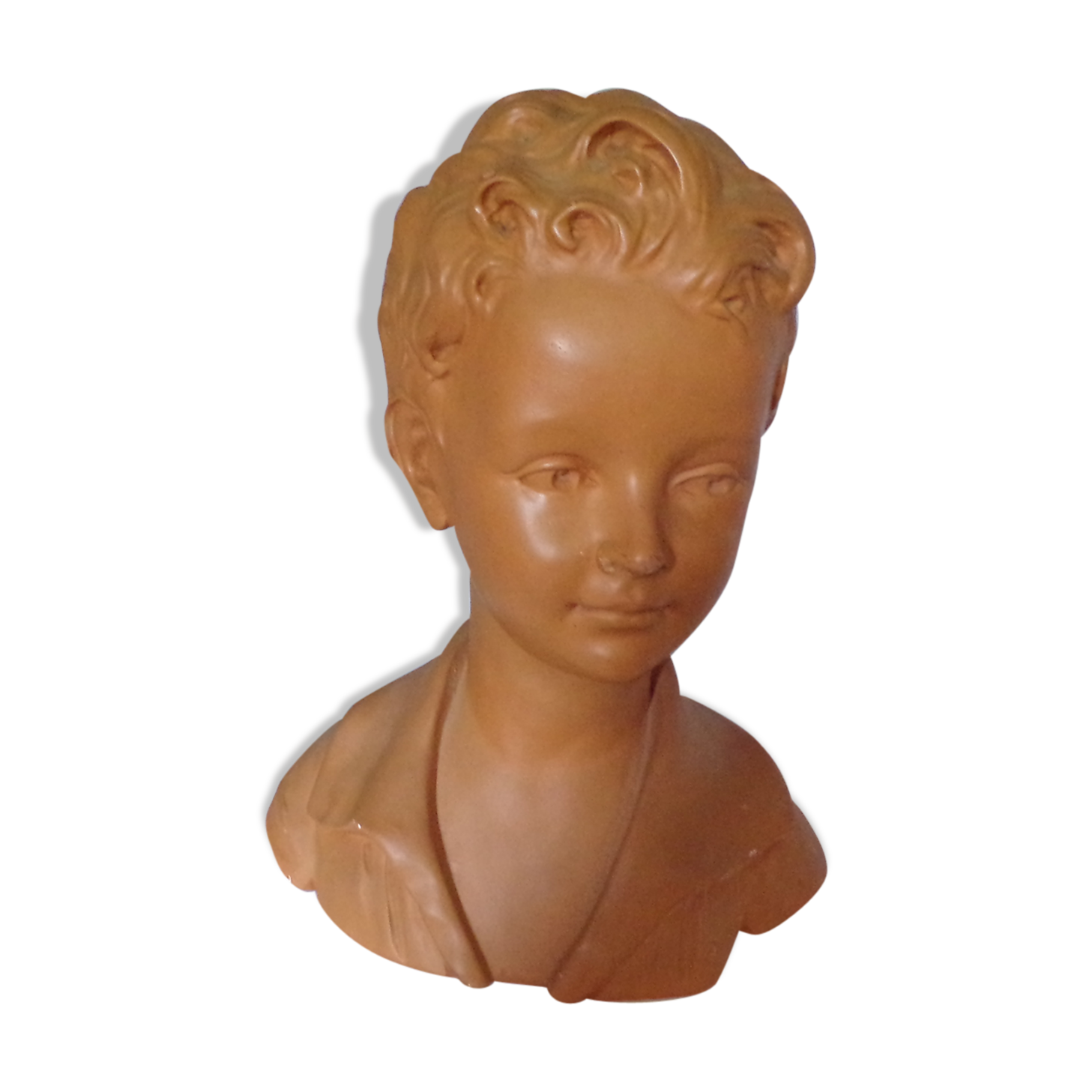 Bust of a young man in plaster