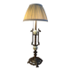 large bronze lamp from 1940 to 1950, glass globes 60x24, electrical in working order with pull switch