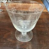 Art Nouveau Set of 32 Crystal Glasses - Engraved and Frosted Floral Pattern