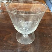 Art Nouveau Set of 32 Crystal Glasses - Engraved and Frosted Floral Pattern
