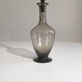 Italian decanter in smoked blown glass 1970