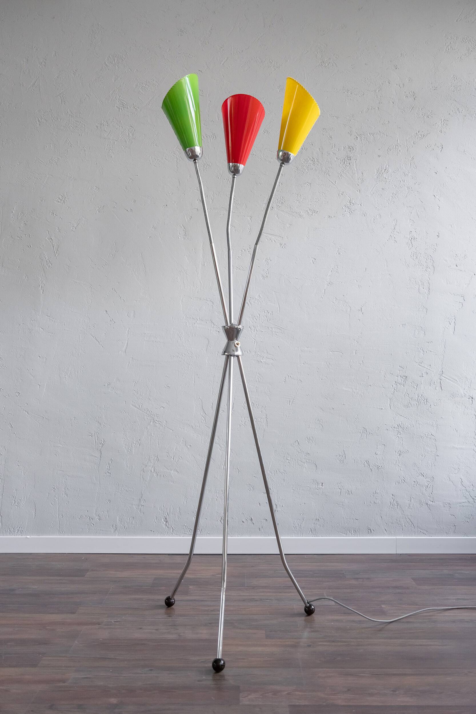Vintage Czechoslovak Adjustable Floor Lamp By Lidokov, 1960s