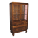 Art Deco display cabinet in walnut veneer and engraved glass, 1920s