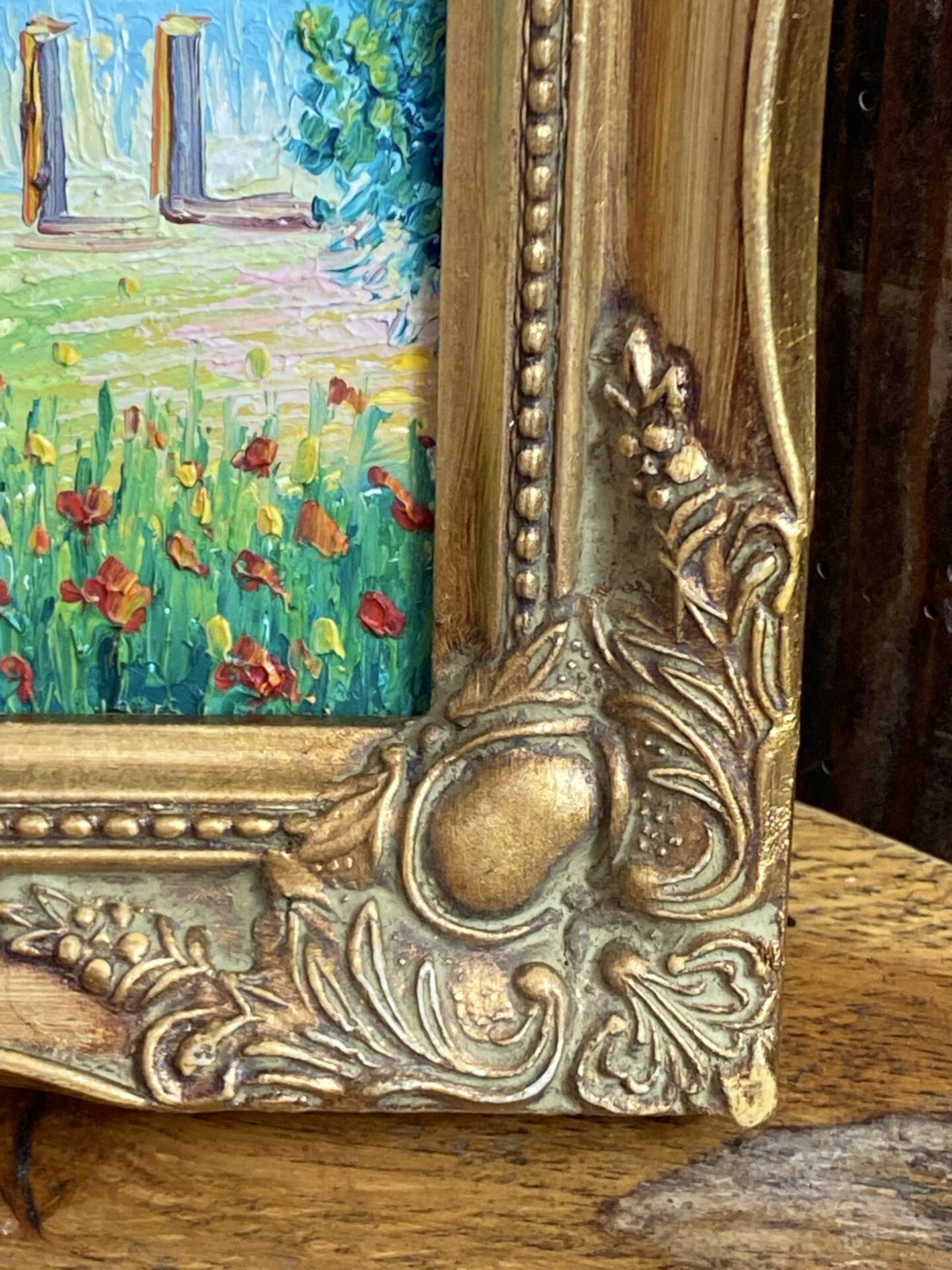 Painting on isorel, wooden frame