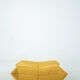 Ensemble de chaise et pouf Togo en tweed jaune