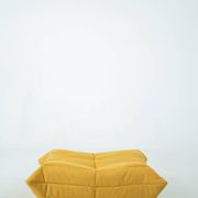 Ensemble de chaise et pouf Togo en tweed jaune