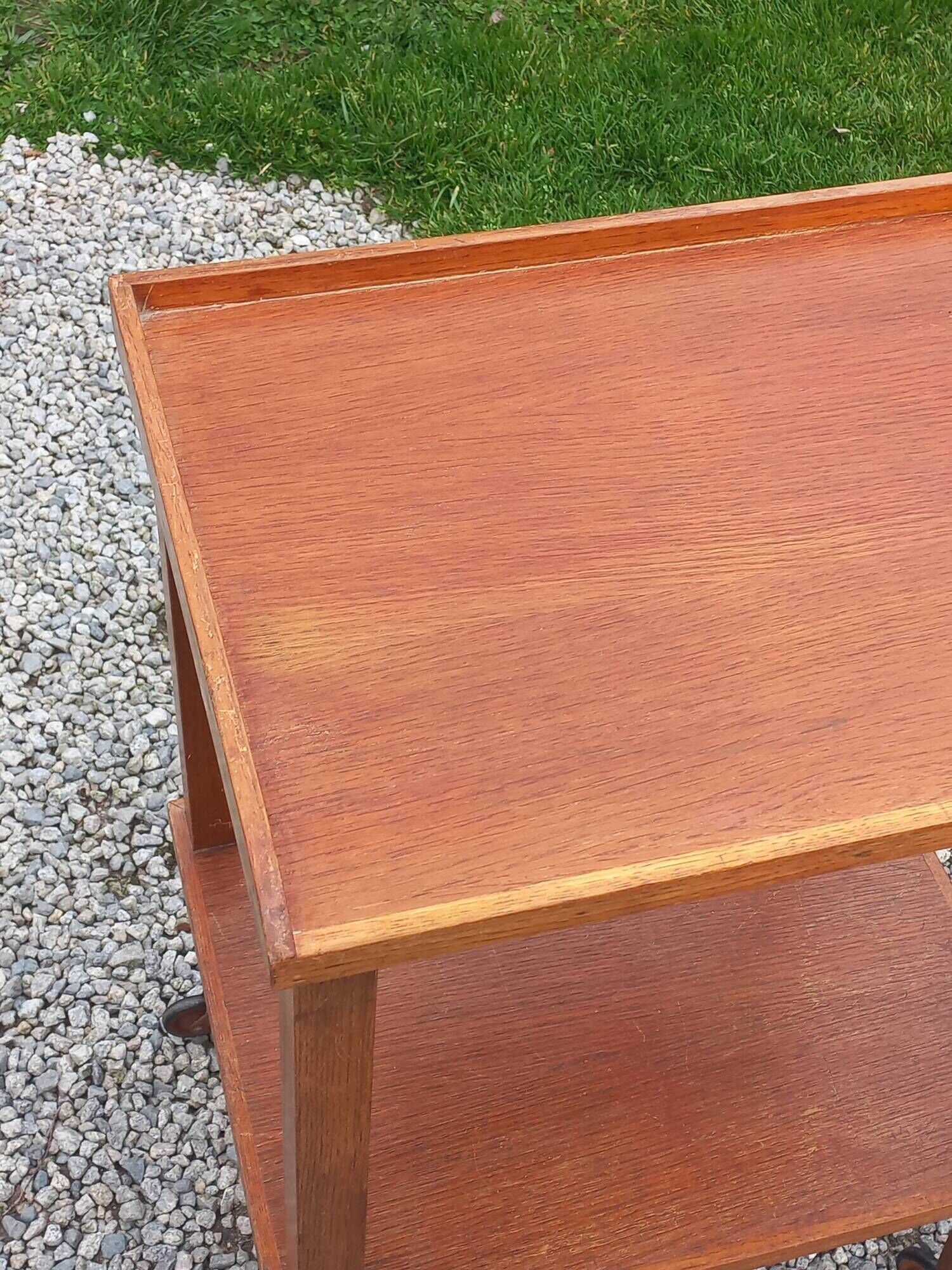 Pair of vintage 50s oak side tables