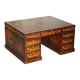 Bureau à caissons jumelés double face avec marqueterie hollandaise antique