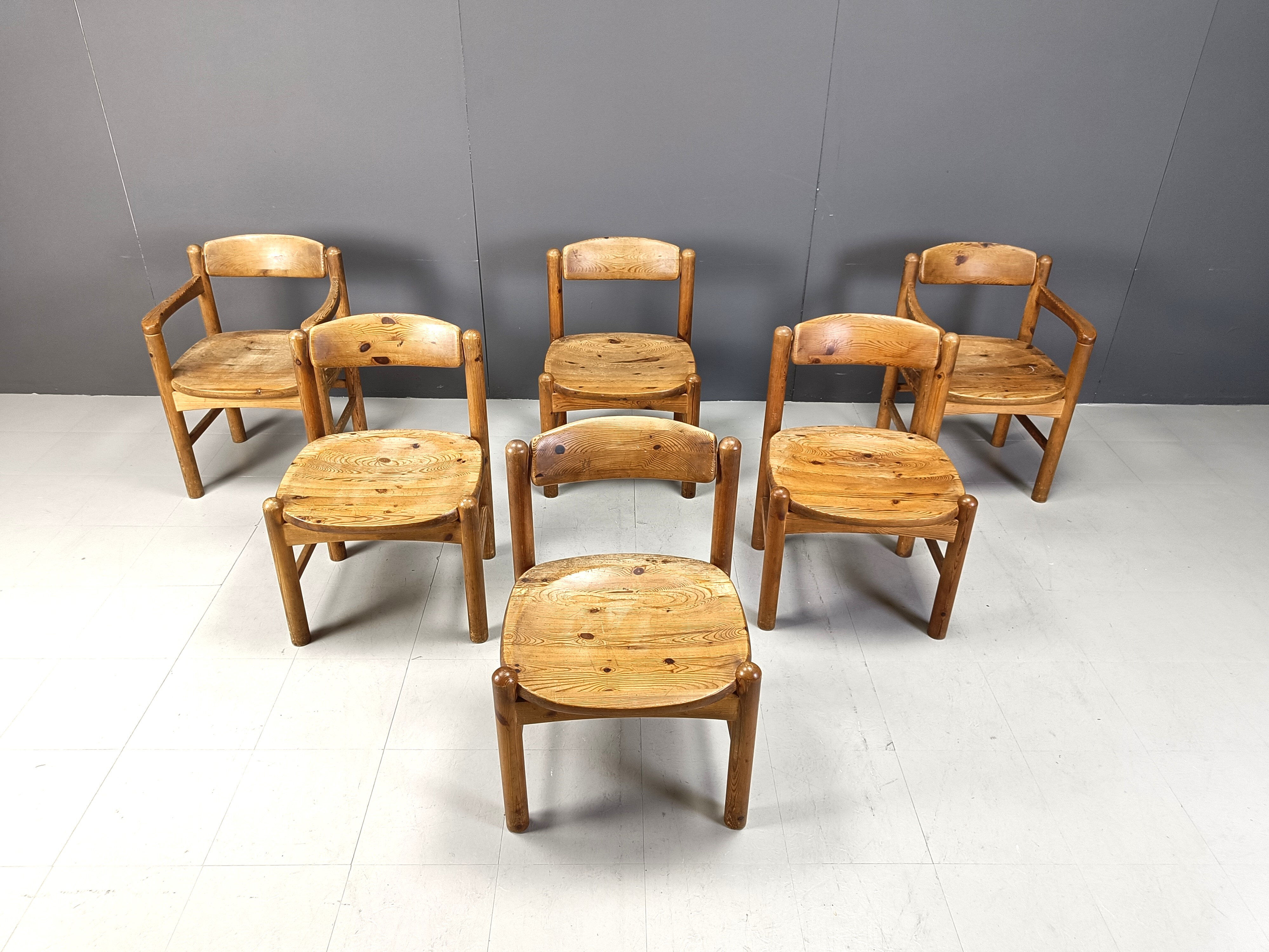 Copy of Rainer Daumiller pine wood dining chairs for Hirthals Savvaerk set of 6