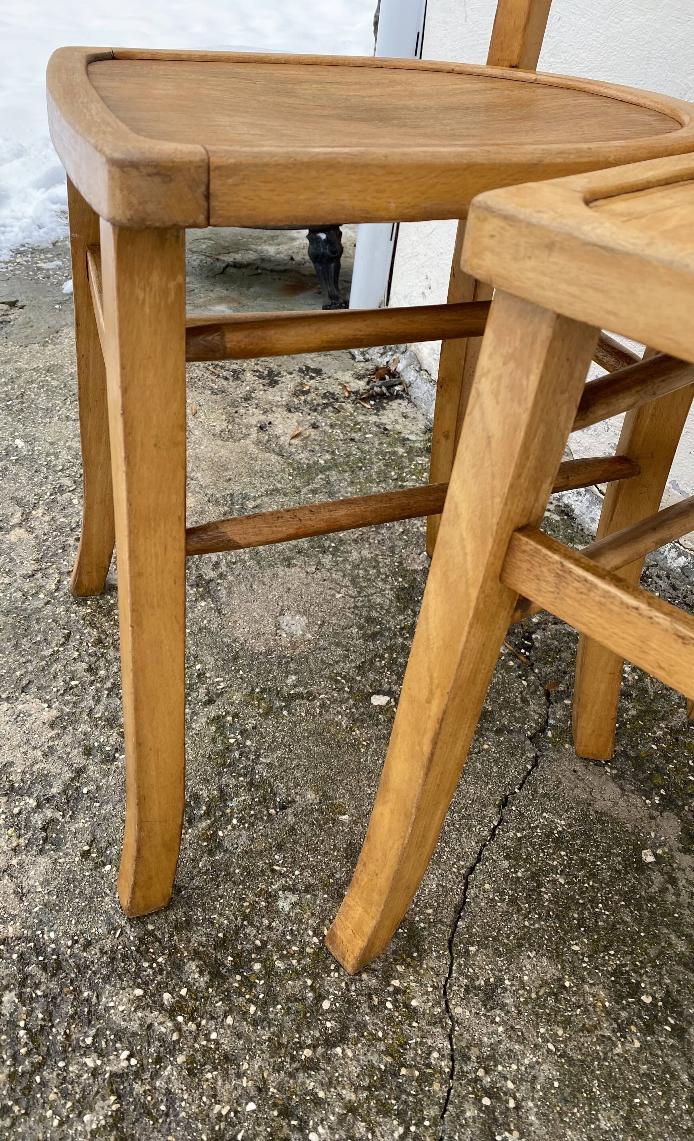Série de 4 chaises bistro vintage 1949-50